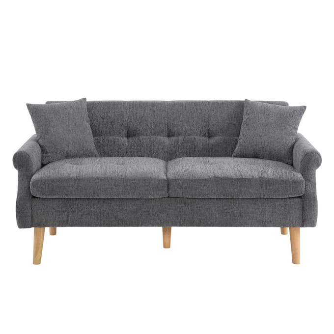 Merax Bankstel - Moderne Design Sofa - Chenille Stof - 2 Zits - Grijs