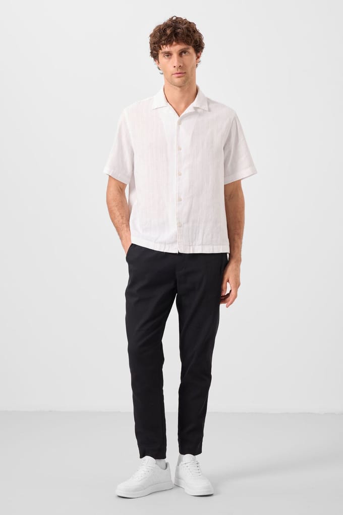 Heren Chinos met Rechte Pijpen van Gabardine