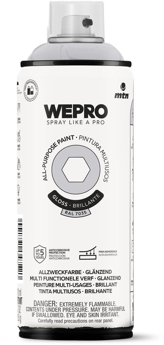 Spuitbus Ral 7035 Grijs Glans MTN WEPRO ALL-PURPOSE PAINT 400ML