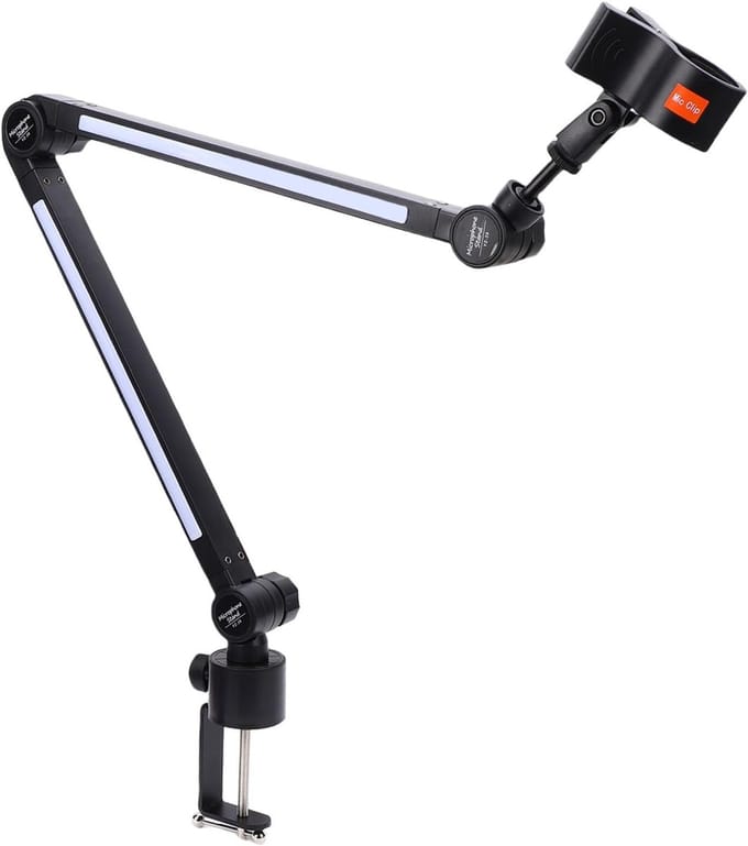 Microfoonarm - Microfoonstandaard Ophanging - Podcasting Opnemen - Verstelbare Hoek - 2 kg Draagvermogen - Zwart