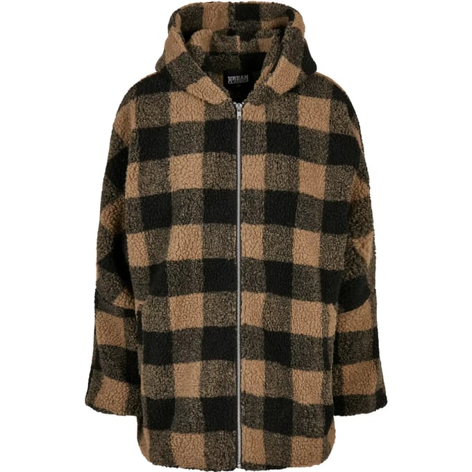 Urban Classics - Oversized Check Sherpa Winterjas - M - Beige