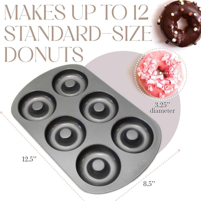 Bakvorm voor 6 Mini Donuts met Antiaanbaklaag | Stalen Donutpan voor Thuisbakken