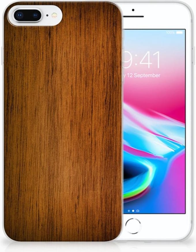 Apple iPhone 7 Plus | 8 Plus Bumper Hoesje Donker Hout