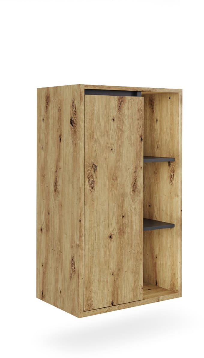 Vicco Viola Midikast – 50 x 86 cm met open vakken Artisanaal/grijs
