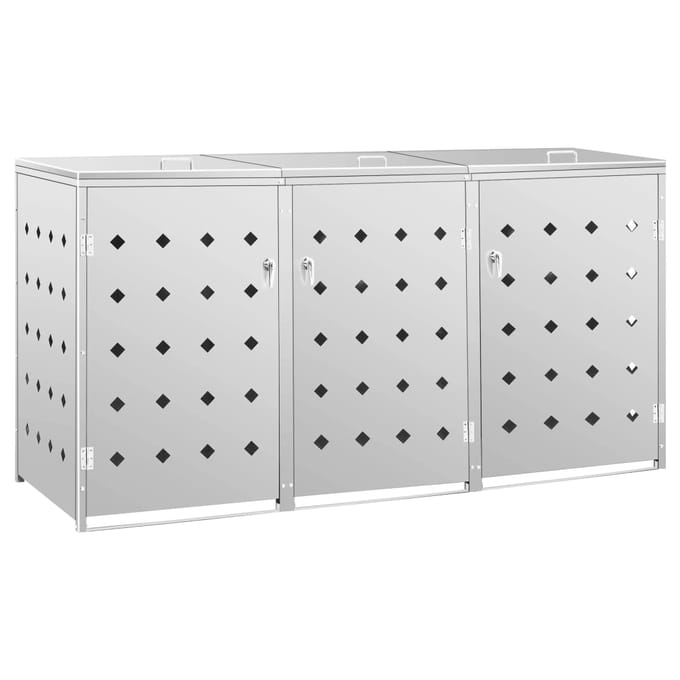 vidaXL - Containerberging - driedubbel - 240 - L - roestvrij - staal