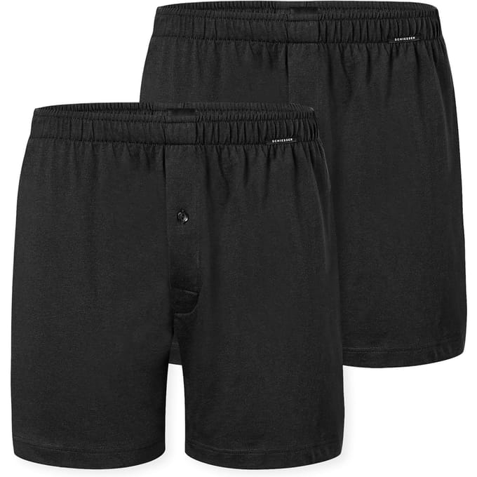 Schiesser 2 PACK Boxershorts - Boxershorts Multipacks Heren Onderbroek - zwart