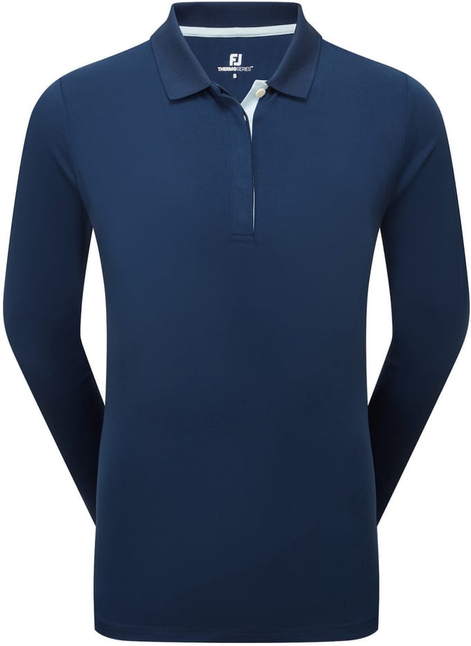 Footjoy ThermoSeries Langemouw Golfpolo Navy