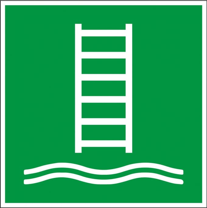 Vluchtladder sticker - ISO 7010 - E059 100 x 100 mm