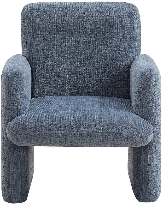 Vente-unique Kinderstoel in blauwe chenille stof MESUTO