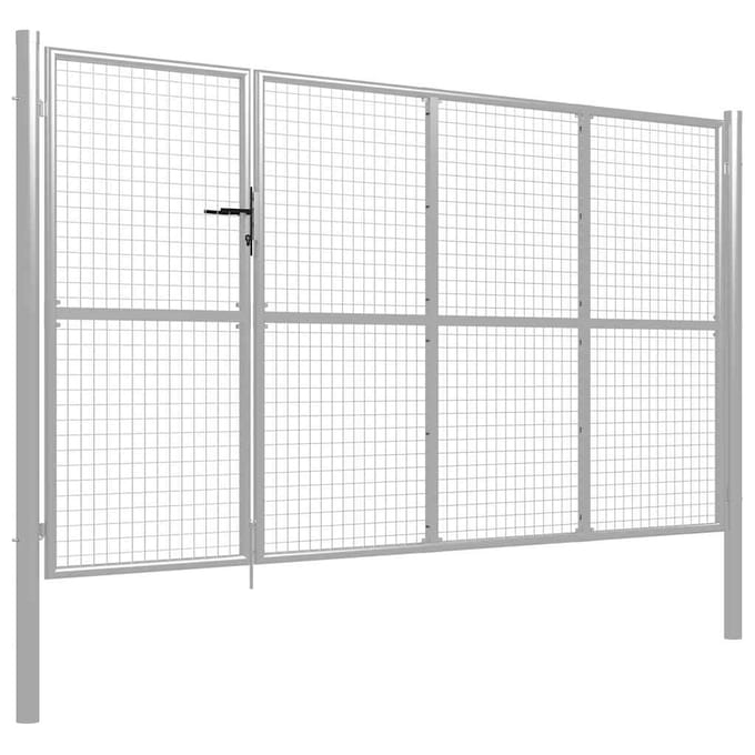 vidaXL Poort 350x175 cm staal zilverkleurig