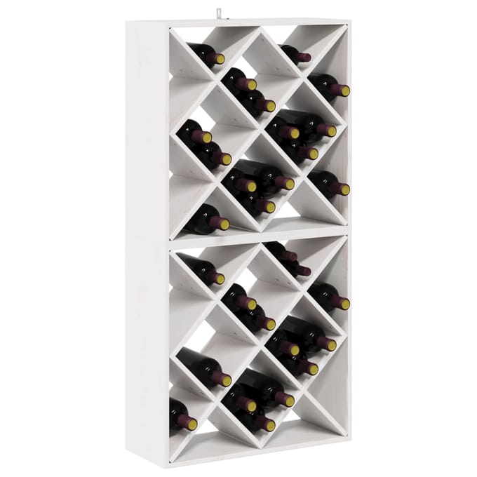 vidaXL - Wijnrek - 2 - st - Wit - 62 - x - 25 - x - 62 - cm - Massief - grenenhout