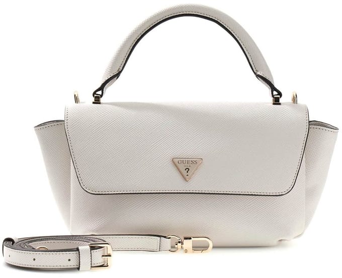 GUESS handtas schoudertas Gilda Top Handle Flap Cream White crème