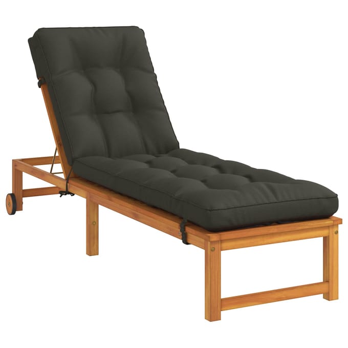 vidaXL - Ligstoel - Kussen - VIANEN - 100% - Polyester - Antraciet - 200 - x - 60 - x - 8 - cm