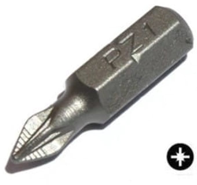 LUN FIX - Bit Enkel Schroef - Zeskant Schacht - 25mm - PZ1 - Schroevendraaier Bits