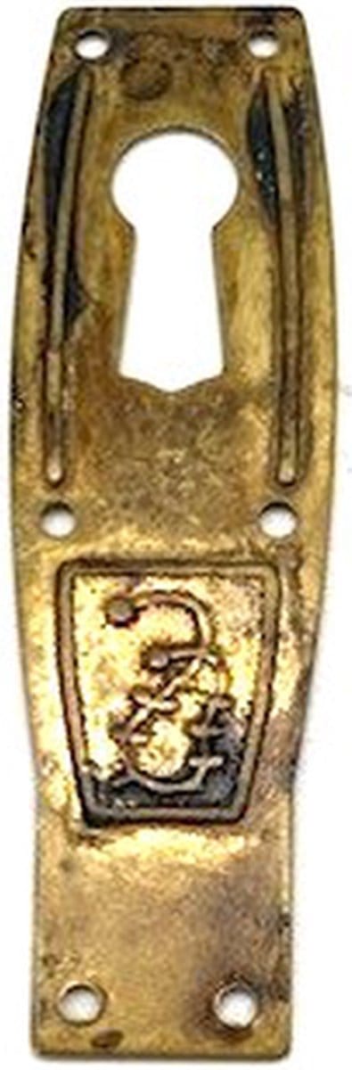 Sleutelplaatje Messing antiek verticaal klein 20x68mm