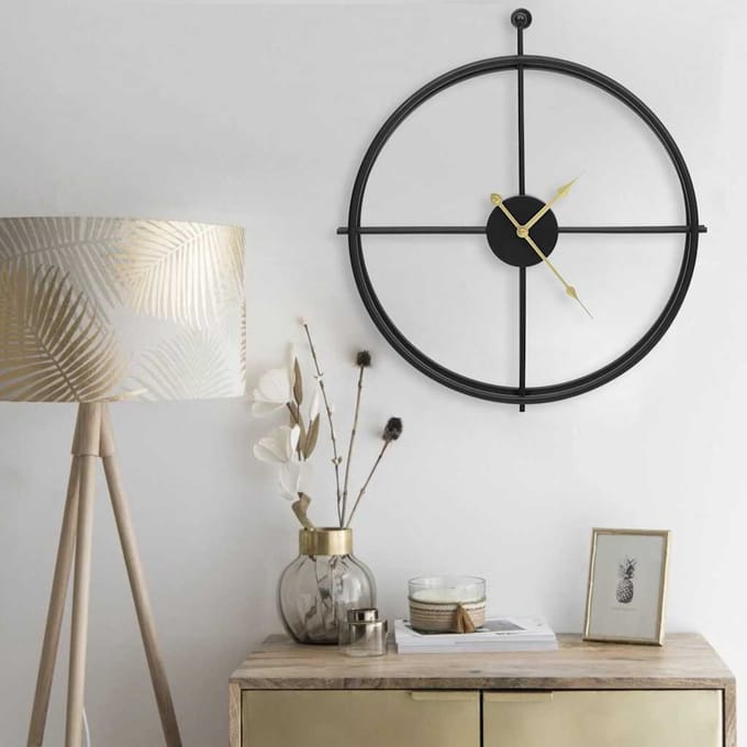 vidaXL Wandklok 52 cm ijzer zwart