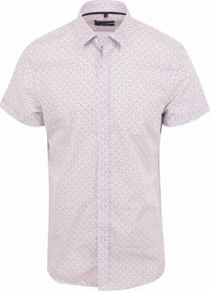 Suitable Short Sleeve Overhemd Print Multicolour - Maat M - Heren - Casual Shirt