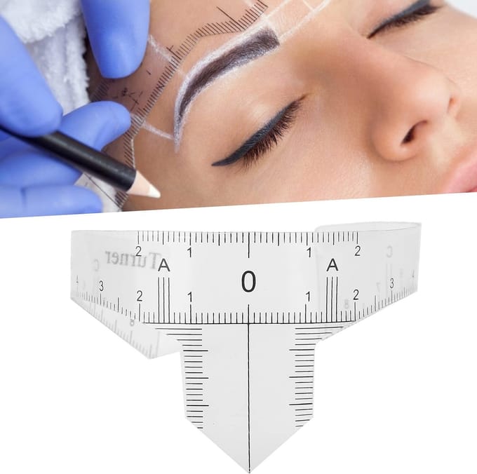 Dailygoods- Wenkbrauw Liniaal - Microblading Accessoire - Neusbrug Liniaal - Make-up Tool - Precisie Hulpstuk - Verstelbaar Ontwerp