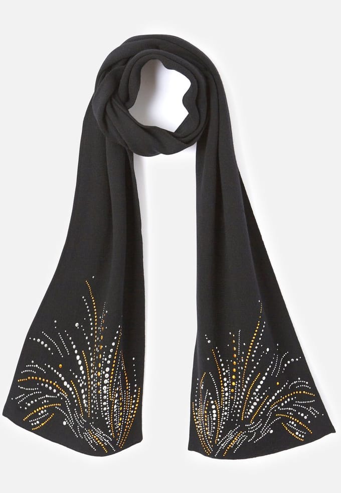 Damart - Sjaal met mooie studs - Dames - Zwart - Eén maat