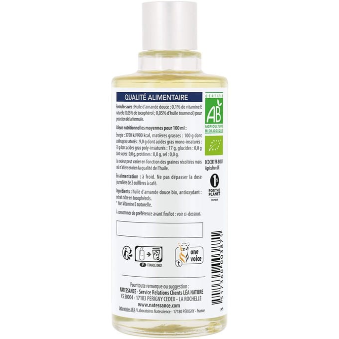 Natessance Biologische Zoete Amandelolie 100% Puur 50 Etherische olie