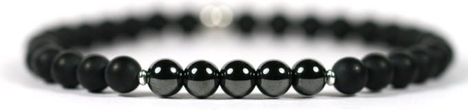 IbizaMen - Matte onyx - 6mm - Hematiet mat - 19cm