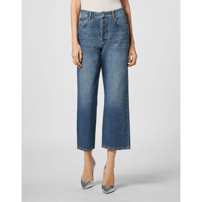 Denim Broek Losjes Iconic Plein