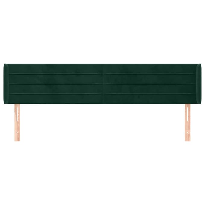 vidaXL - Hoofdbord - met - randen - 203x16x78/88 - cm - fluweel - donkergroen