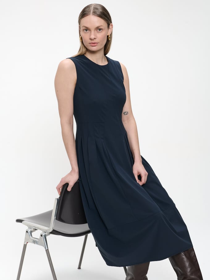 Heide dress  technical jersey | Blue - Blue / S