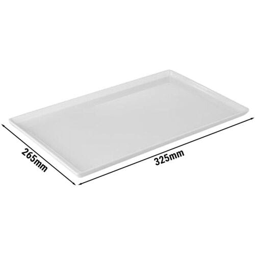 GGM Gastro (6 Stück) GN-Tablett 1/2 - FLOAT - Melamin - Höhe: 30mm - Weiß