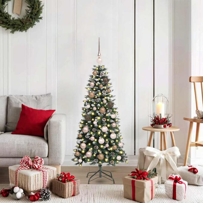 vidaXL - Kunstkerstboom - Groen - 120 - cm - PVC - en - Plastic - en - Staal