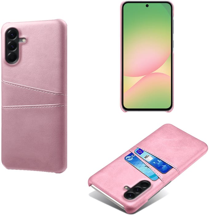 Backcover met Opbergvakjes + PMMA Screenprotector voor Galaxy A57 _ Roze Goud