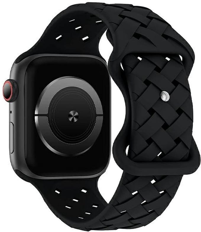 Beline Apple Watch Silicone Geweven band 38/40/41mm zwart/zwart doosje