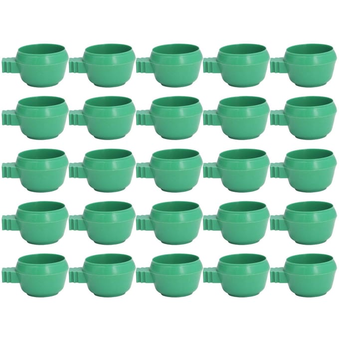 25 stuks Mini Vogel Papegaaien Voedsel Waterbak Inleg Installatie Rond Groen Papegaaien Kleine Voedsel Water blue