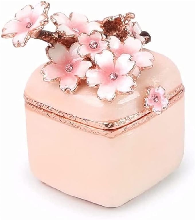 Sieradendoosje Vierkant - Juwelier Organizer - Sieraden Opbergen - Exquise Sakura Design - 5x3.2x3.2cm - A