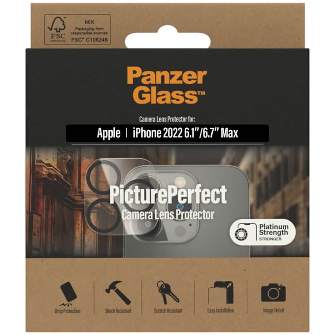 PanzerGlass Screenprotector geschikt voor Apple iPhone 14 Glazen | PanzerGlass PicturePerfect Camera Protector - Case Friendly