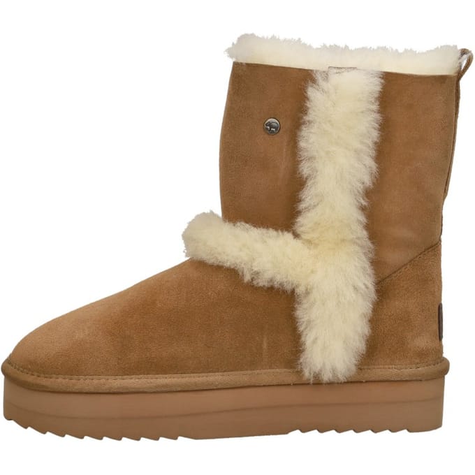 Warmbat Australia Kangaroo Plateau dames gevoerde boot - Cognac - Maat 42