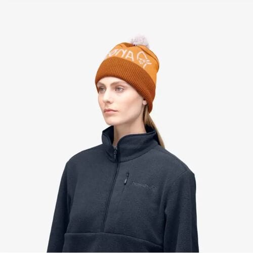 Norrøna /29 Heavy Merino Ull Logo Beanie (Maat - OS, Kleur - Gold Flame)