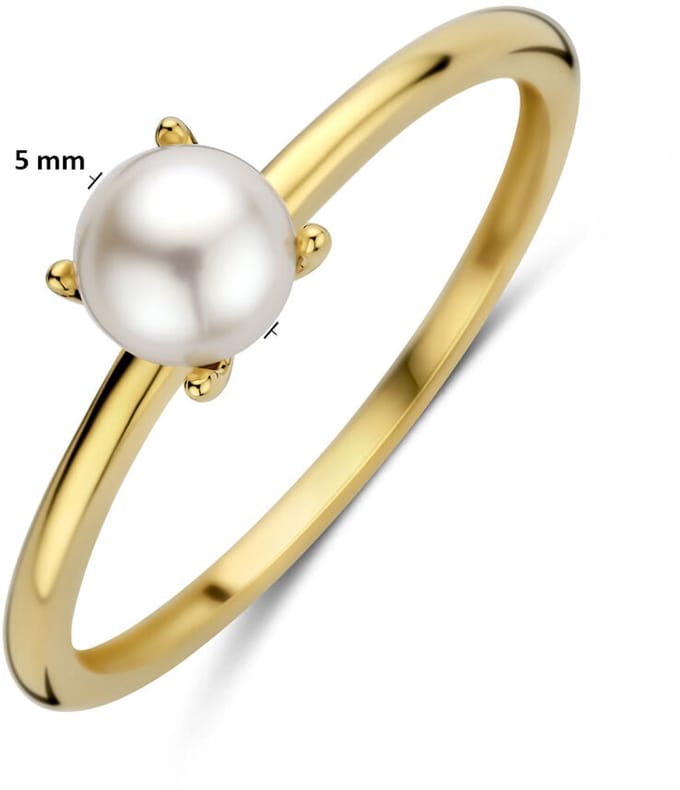 Geelgouden Ring met Parel 4035157 – 14 Karaat Goud 5 mm