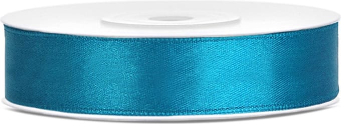 Partydeco - Satijn lint Turquoise 12mm/rol 25m