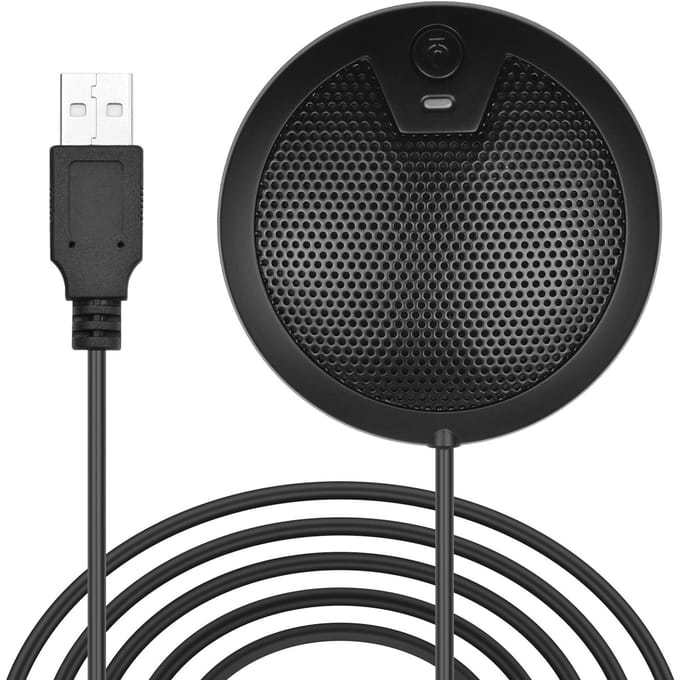 USB Desktop Condensatormicrofoon 360 graden Omnidirectionele Microfoon met 2m Lange Kabel Type-C Plug voor zwart