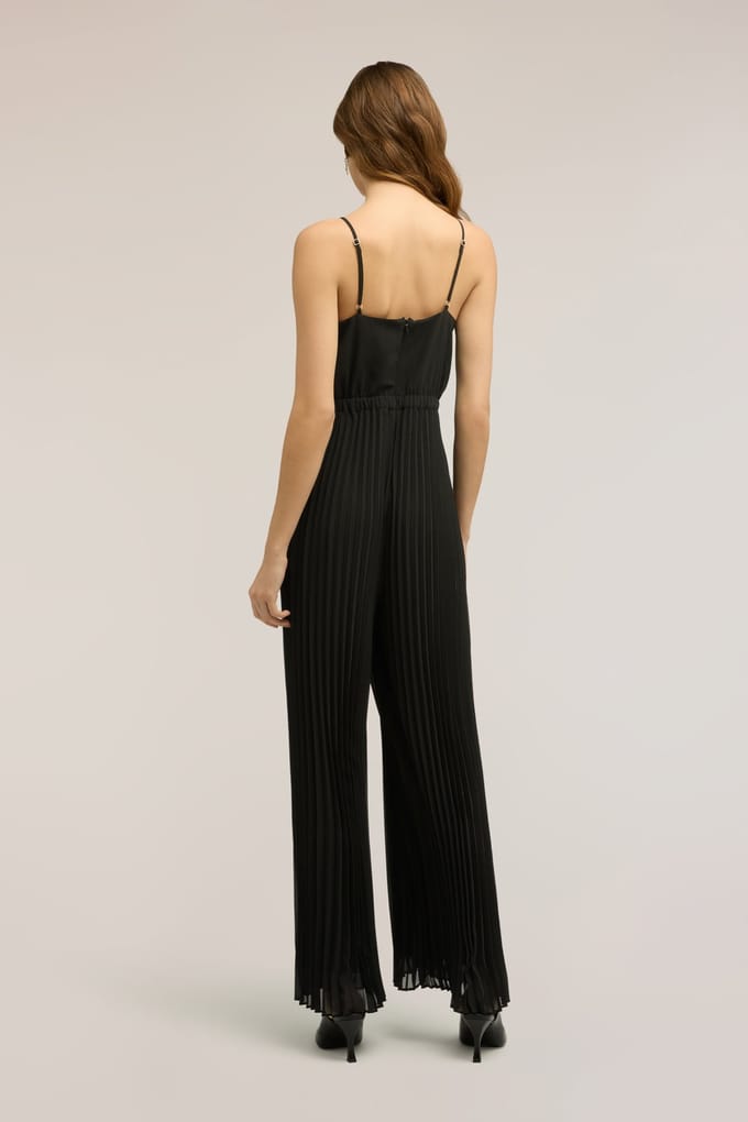 Motivi Long Pleated Georgette Jumpsuit Black Größe: 40 | Jumpsuits Outlet | Damen | Schwarz