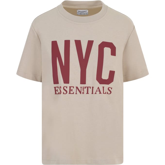 Blank Essentials Dames/Dames Newyork Grafisch T-Shirt (Zomerzand)