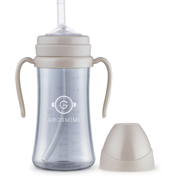 Grosmimi PPSU Donkere Serie Rieten Beker (300 ml) CREAM BEIGE white