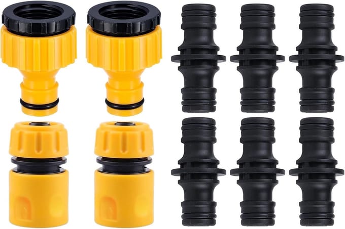 Verlengde slangconnector voor dubbele koppeling - Ideaal voor tuin, irrigatie en watersystemen