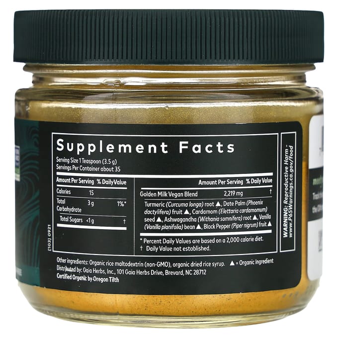 Gaia Herbs, Lait d'or, 120 ml (123 g)