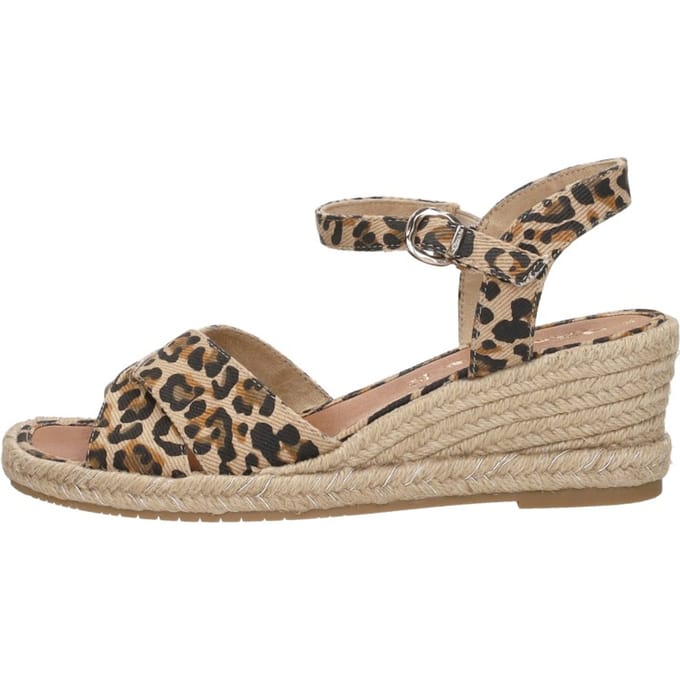 Tamaris Tamaris Leopard Espadrilles met hak bruin Textiel