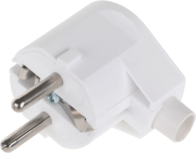 ELGOTECH WT-20 - Haakse stekker met aarding - Wit