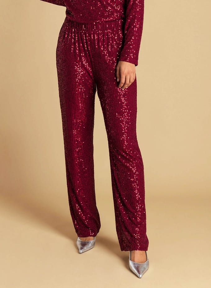 IVY BEAU Alida Bottoms - Dark Red - maat 44