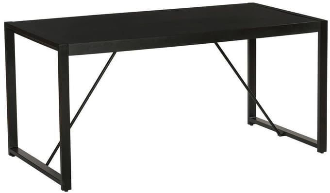 Eettafel Flora rechthoekig 160cm zwart duurzaam mangohout eetkamertafel