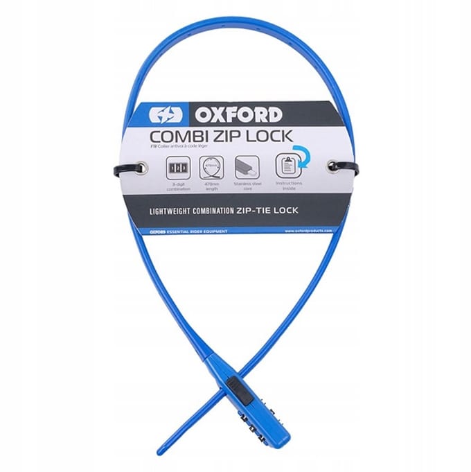 OXC Combi Zip Fiets Kettingslot - Blauw, 47cm, Cijferslot